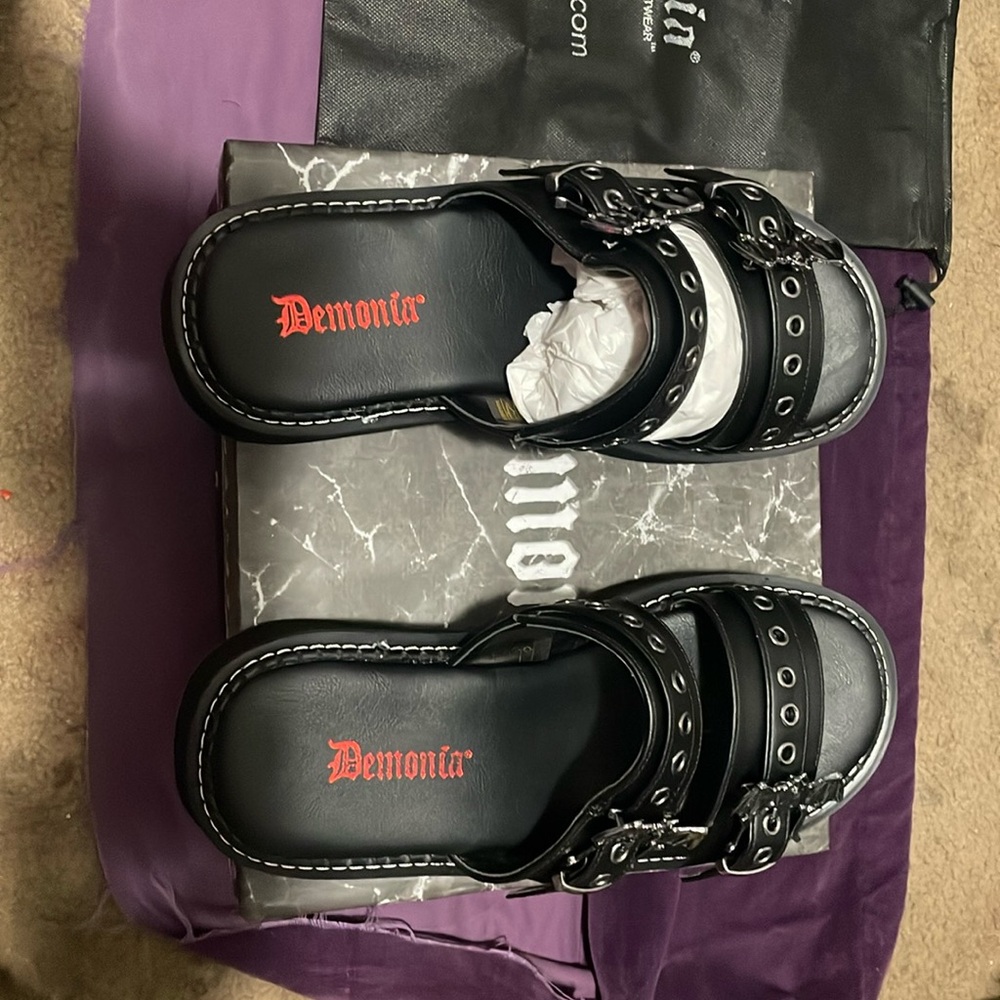Demonic platform sandals